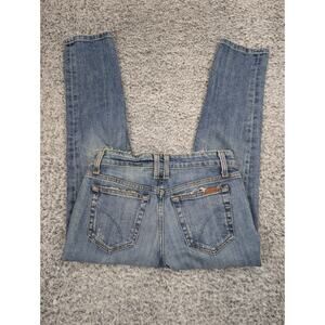 Joes Jeans Women 24 Blue Slim Crop Thrashed Denim Normcore Preppy Stretch Grunge
